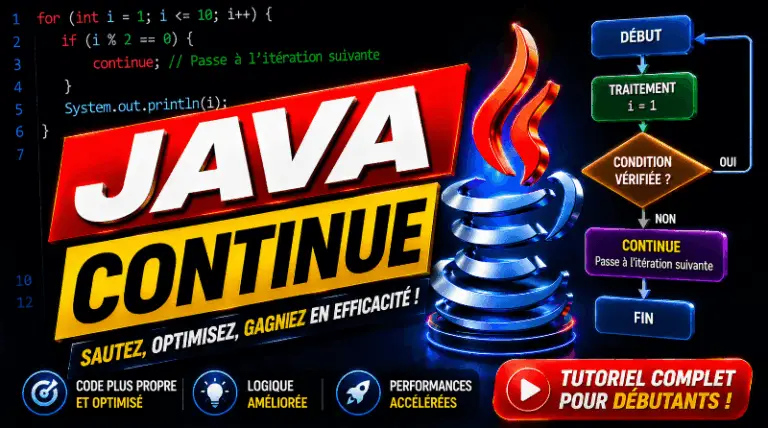 Programmation en Java - L'instruction Continue - WayToLearnX