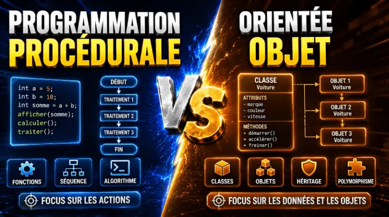 Différence entre programmation procédurale et orientée objet - WayToLearnX