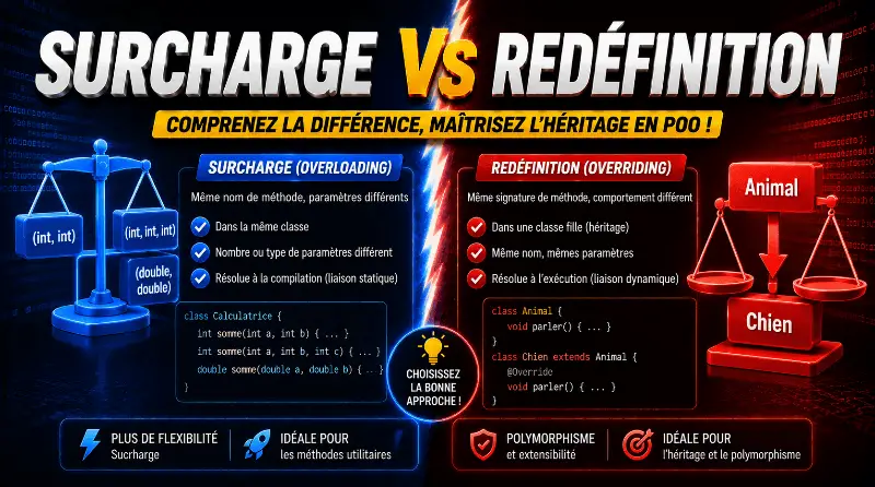 difference-entre-surcharge-et-redefinition-en-java