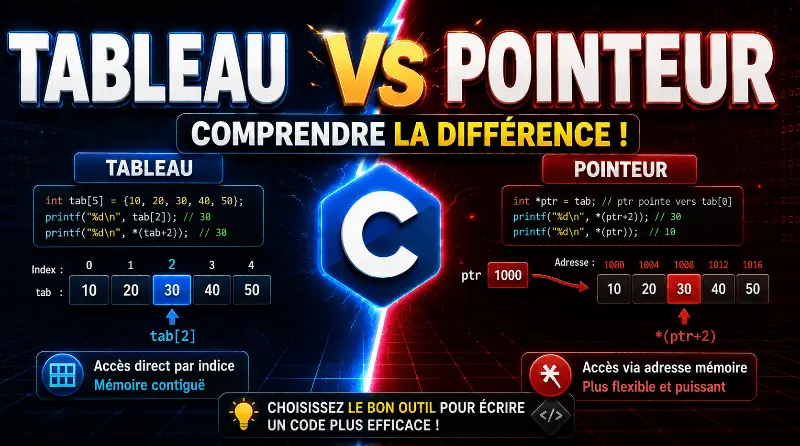 difference-entre-tableau-et-pointeur
