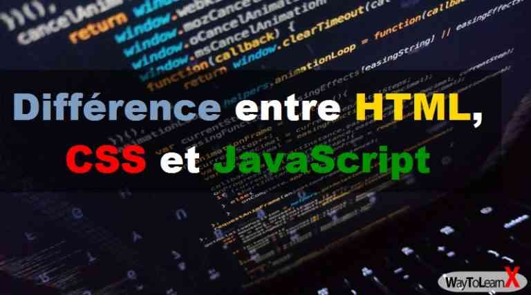 Différence entre HTML, CSS et JavaScript - WayToLearnX