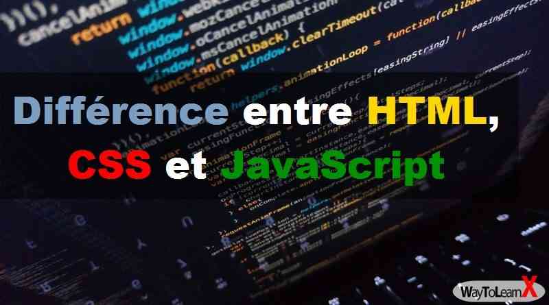Différence entre HTML, CSS et JavaScript - WayToLearnX