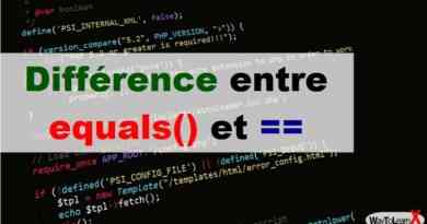 Différence entre equals() et ==