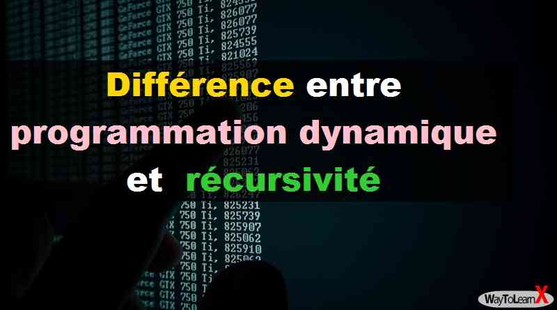 Différence entre la programmation dynamique et la récursivité