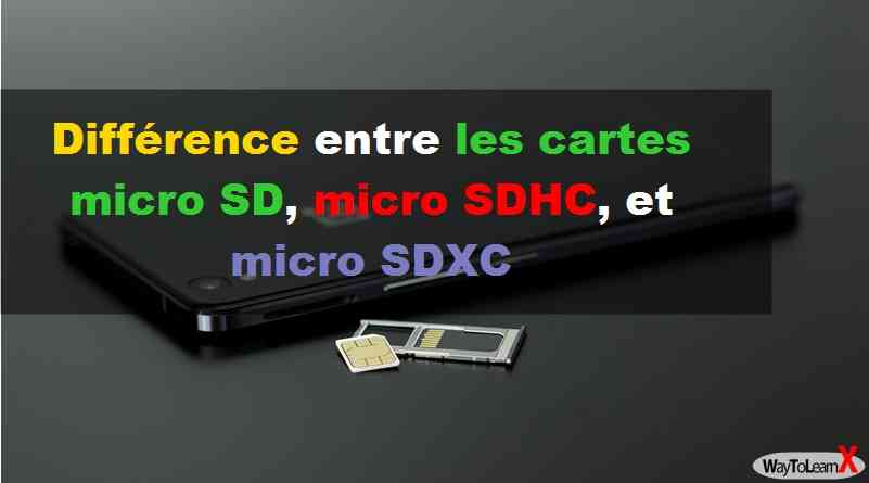 Différence entre les cartes micro SD, micro SDHC, et micro SDXC