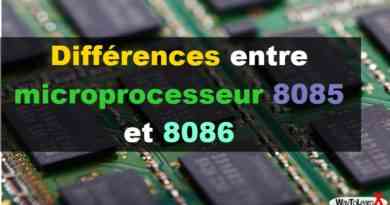 Différences entre microprocesseur 8085 et 8086