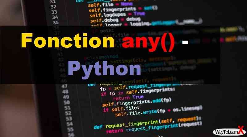 Fonction any() – Python
