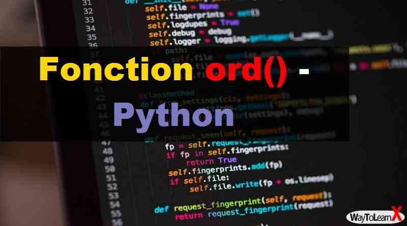 Fonction ord() – Python