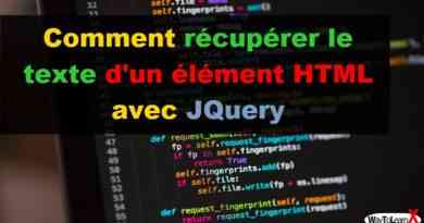 Comment récupérer le texte d'un élément HTML - JQuery