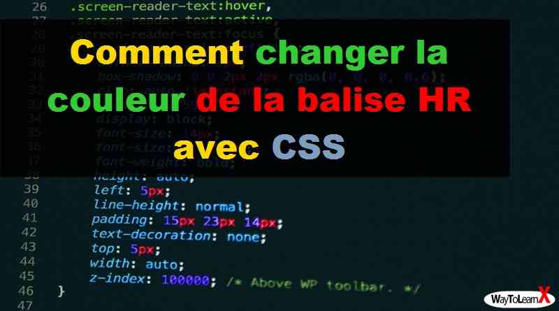 Comment changer la couleur de la balise HR avec CSS