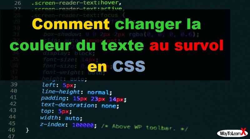 Comment changer la couleur du texte au survol en CSS