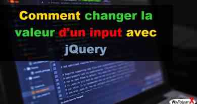 Comment changer la valeur d'un input avec jQuery