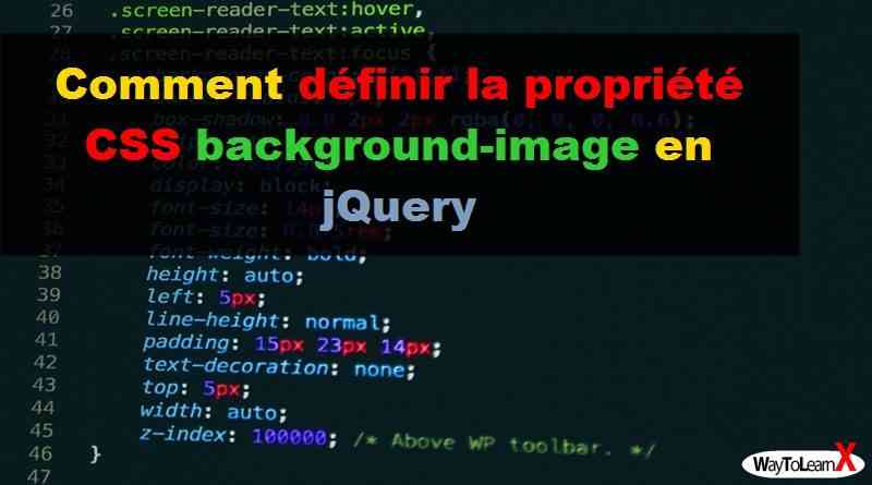 Comment définir la propriété CSS background-image en jQuery