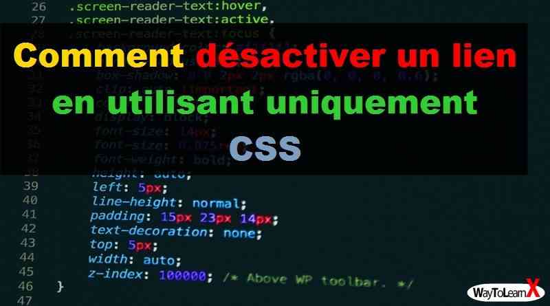 Comment désactiver un lien en utilisant uniquement CSS