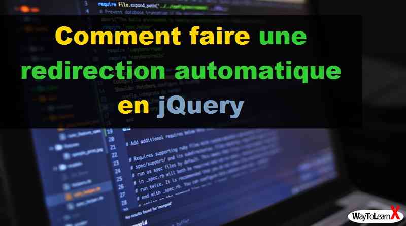 Comment faire une redirection automatique en jQuery