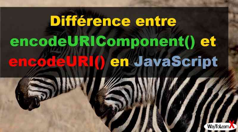 Différence entre encodeURIComponent() et encodeURI() en JavaScript