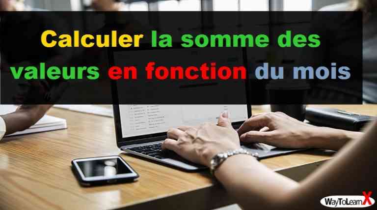 Calculer la somme des valeurs en fonction du mois - Excel - WayToLearnX