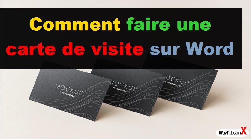 comment faire une carte de visite sur word pdf