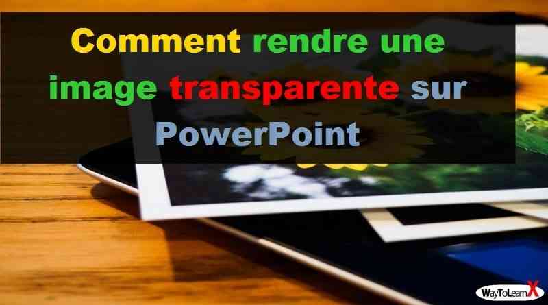 Comment rendre une image transparente sur PowerPoint