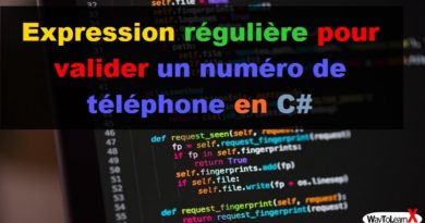 Expression régulière pour valider un numéro de téléphone en C#