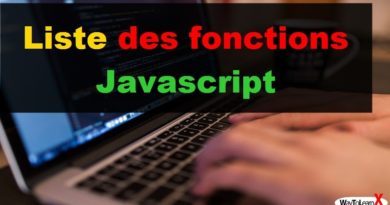 Liste des fonctions Javascript