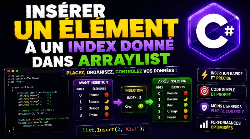 inserer-un-element-a-un-index-donne-dans-arraylist-en-csharp