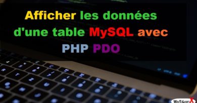 Afficher les données d'une table MySQL avec PHP PDO