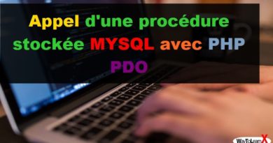 Appel d'une procédure stockée MYSQL avec PHP PDO