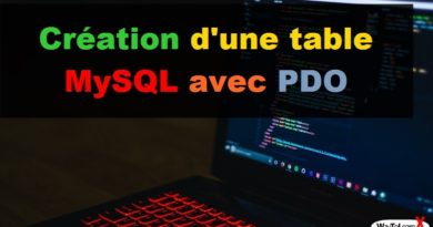 Création d'une table MySQL avec PDO