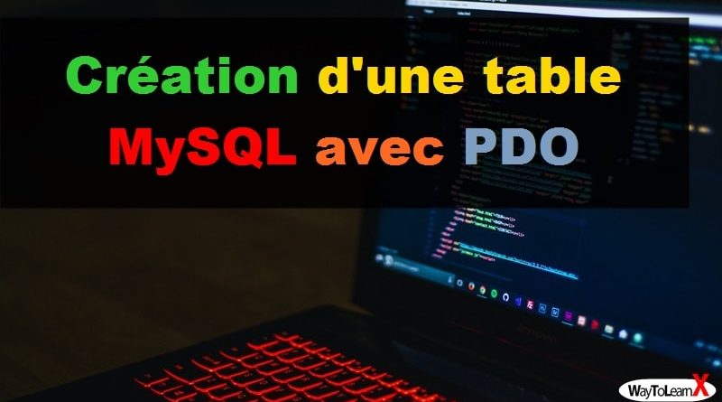 Création d'une table MySQL avec PDO