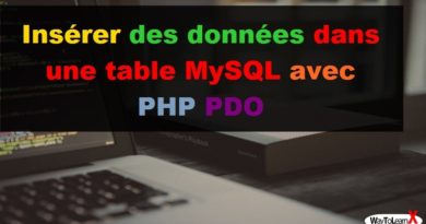 Insérer des données dans une table MySQL avec PHP PDO