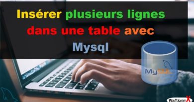 Insérer plusieurs lignes dans une table avec Mysql
