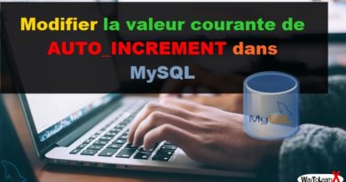 Modifier la valeur courante de AUTO_INCREMENT dans MySQL