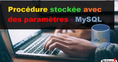 Procédure stockée avec des paramètres - MySQL