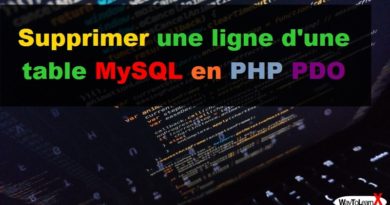 Supprimer une ligne d'une table MySQL en PHP PDO