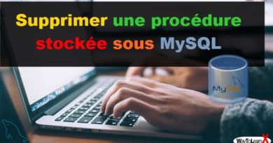 Supprimer une procédure stockée - MySQL