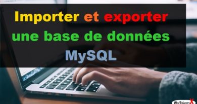 Importer et exporter une base de données MySQL