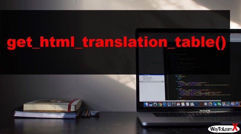 PHP get_html_translation_table