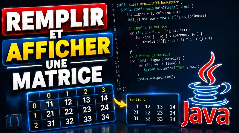 remplir-et-afficher-une-matrice-en-java