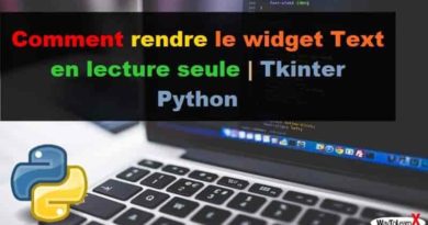Comment rendre le widget Text en lecture seule - Tkinter Python