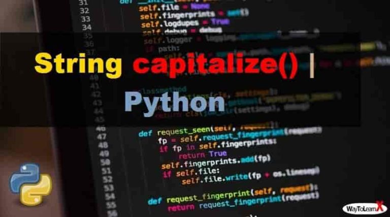 Python – La méthode String capitalize() - WayToLearnX
