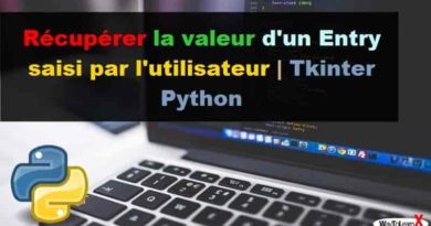 Récupérer la valeur d'un Entry saisi par l'utilisateur - Tkinter Python