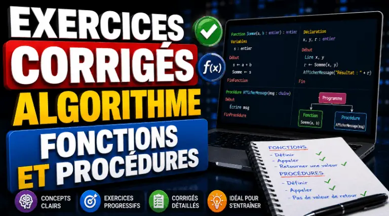 Algorithimie Exercices Corrigés En Algorithme - Fonctions et Procédures - WayToLearnX