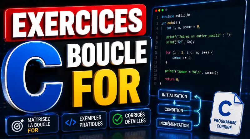 exercices-corriges-en-c-boucle-for